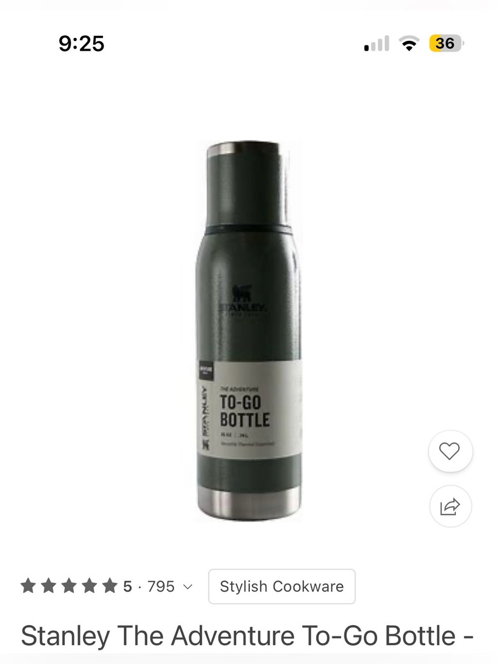 Stanley Adventure to go bottle with cup 1L